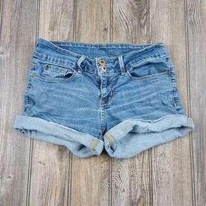 Denizen Rolled Cuffed Hem Denim Blue Jean Shorts